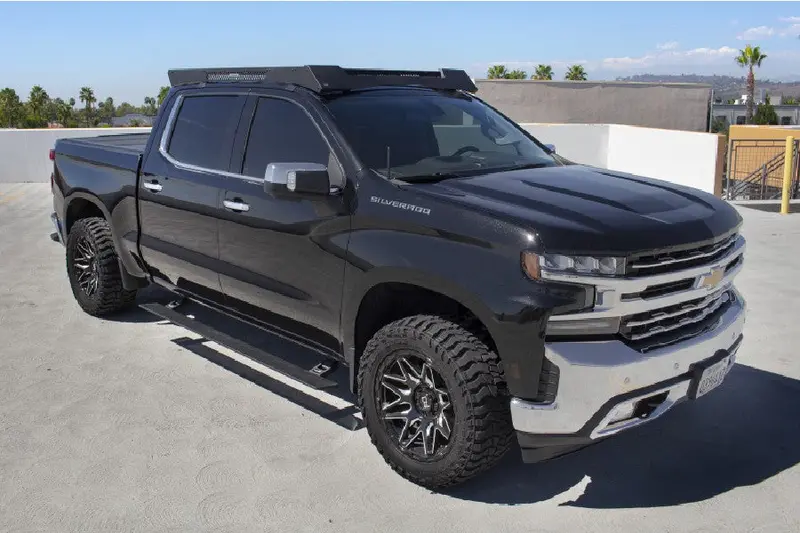 Chevy Silverado 1500 Go Rhino E-Board E1 Electric Running Board Kit - Textured Black Finish 1