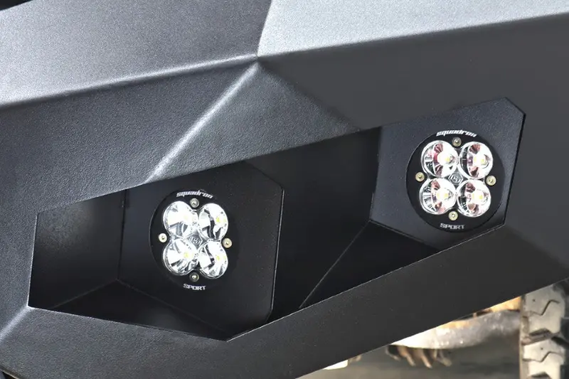 Chevy Silverado 2500Hd/3500, Sierra 2500Hd/3500, Dodge Ram 2500/3500, Ford F-250/F-350  Lod Offroad Offroad Destroyer Truck Baja Squadron, Round Light Bezel Kit, Black Texture 1