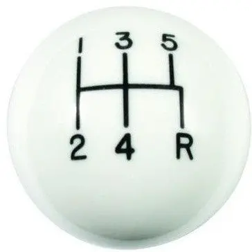 Classic Shift Knob (White With 5 Spd Pattern) 1