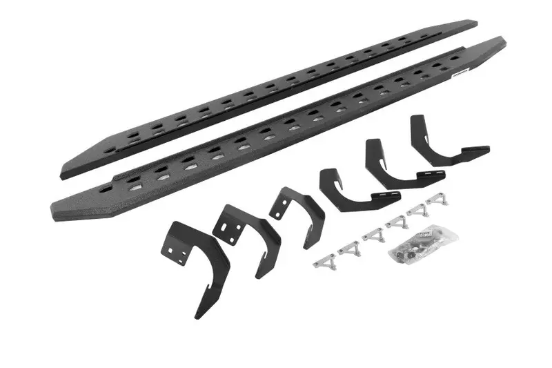 Dodge Ram Go Rhino Rb20 Slim Line Running Boards W/ Mounting Brackets - Bedliner Coat 1