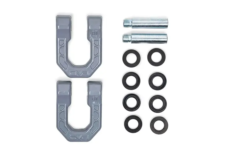 Dv8  Elite Series D-Ring Shackles, Gray - Pair 1