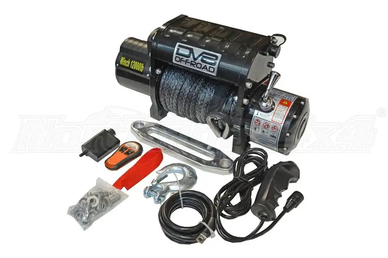 Dv8 Winch W/ Synthetic Line And Wireless Remote - 12000Lb Capacity 1