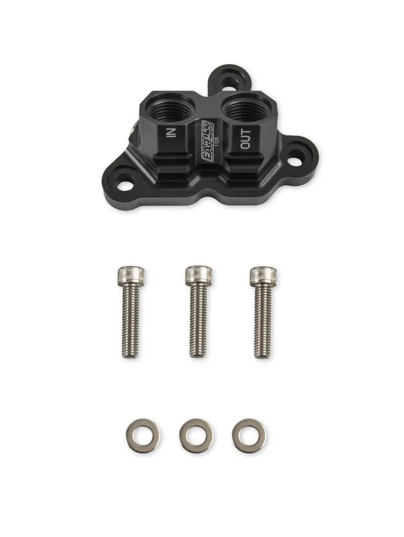 Earls Oil Filter Adapter For 2011-'14 Ford 5.0L Coyote Engine 1