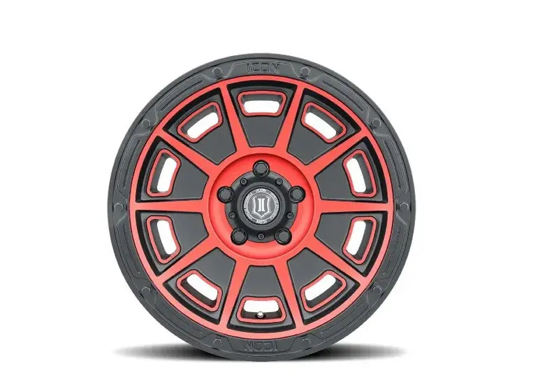 Ford F-150 Icon Vehicle Dynamics Victory Satin Black Red Wheel, 17X8.5 6X135 1