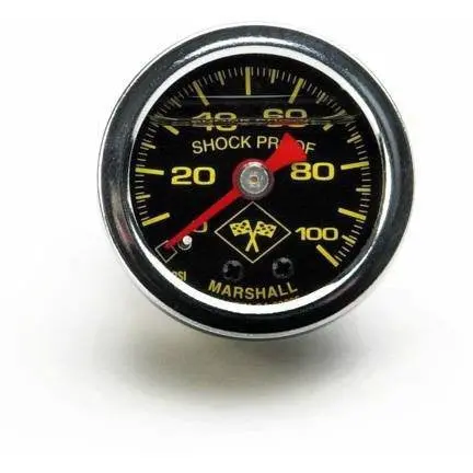 Fuel Rail Pressure Gauge (0-100 Psi 1 1/2'' Liquid Filled Black) 1