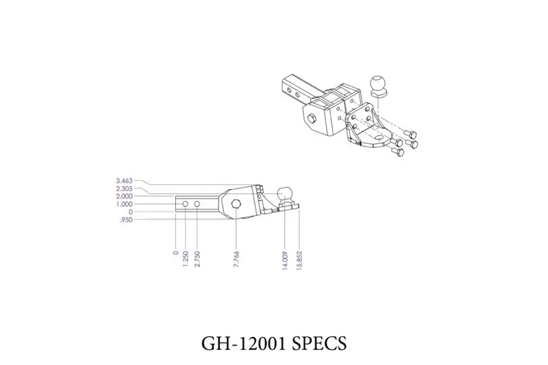 Gen-Y Hitch Glyder Torsion-Flex Ball Mount - 2In Shank 2