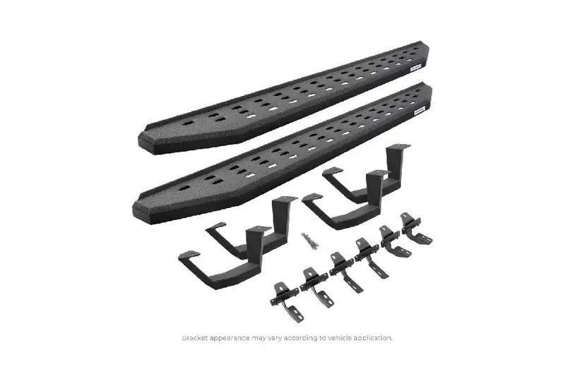 Jeep Gladiator Jt Go Rhino Rb20 Running Boards W/ Mounting Brackets And 2 Pairs Of Drop Steps - Bedliner Coat 1