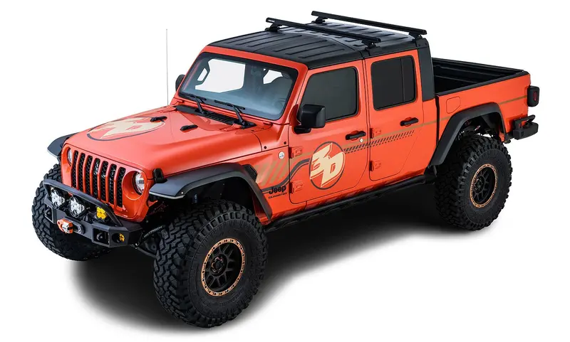 Jeep Gladiator Jt Rhino Rack Heavy Duty Black 2 Bar Roof Rack W/ Backbone And Rcl Legs 1