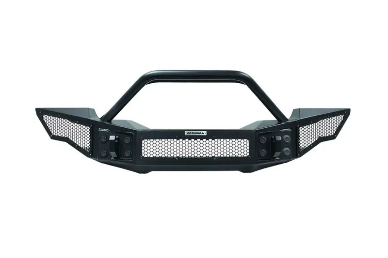 Jeep Jt/Jl/Jk Go Rhino Rockline Full Width Front Bumper W/ Overrider Bar - Winch Ready 1