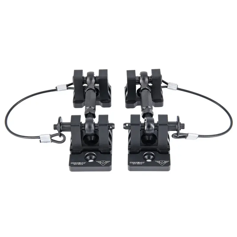 Jeep Wrangler Combat Off Road Billet Aluminum Hood Latch Set - Black Out Series 1