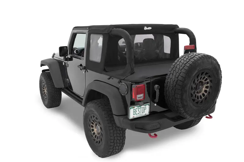 Jeep Wrangler Jk 2-Door Bestop Halftop Soft Top, Black Twill 1