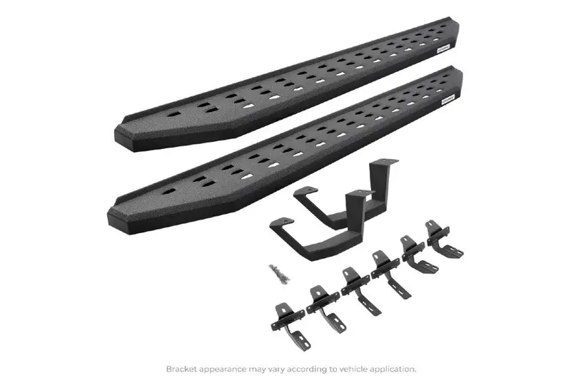 Jeep Wrangler Jk 2-Door Go Rhino Rb20 Running Boards W/ Mounting Brackets - Bedliner Coat - Pair 1