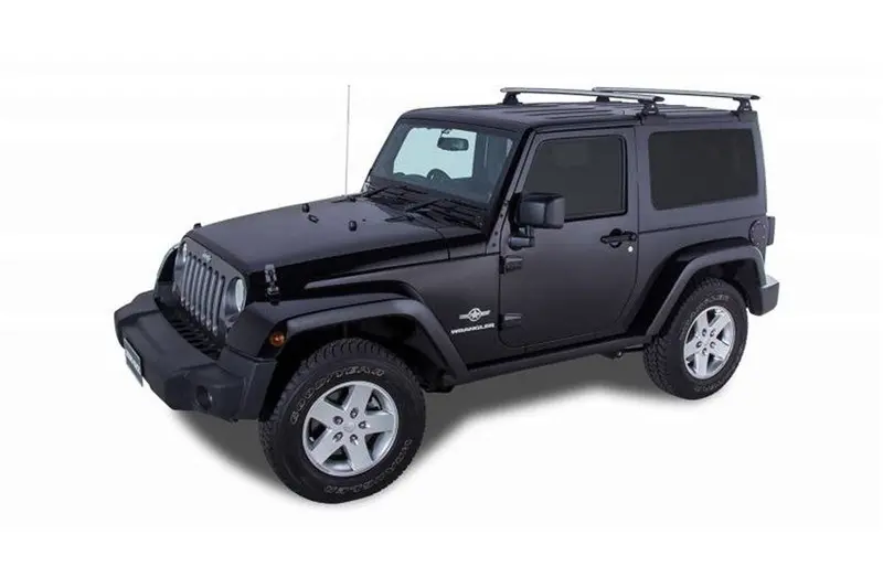 Jeep Wrangler Jk 2-Door Rhino Rack Vortex Rlt600 2-Bar Backbone Roof Rack, Black 1