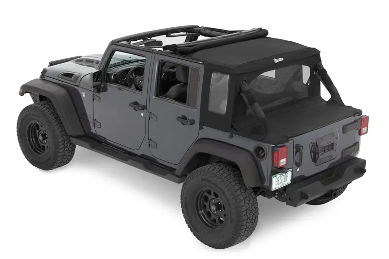 Jeep Wrangler Jk 4-Door Bestop Halftop Soft Top Conversion Kit, Black Twill 1