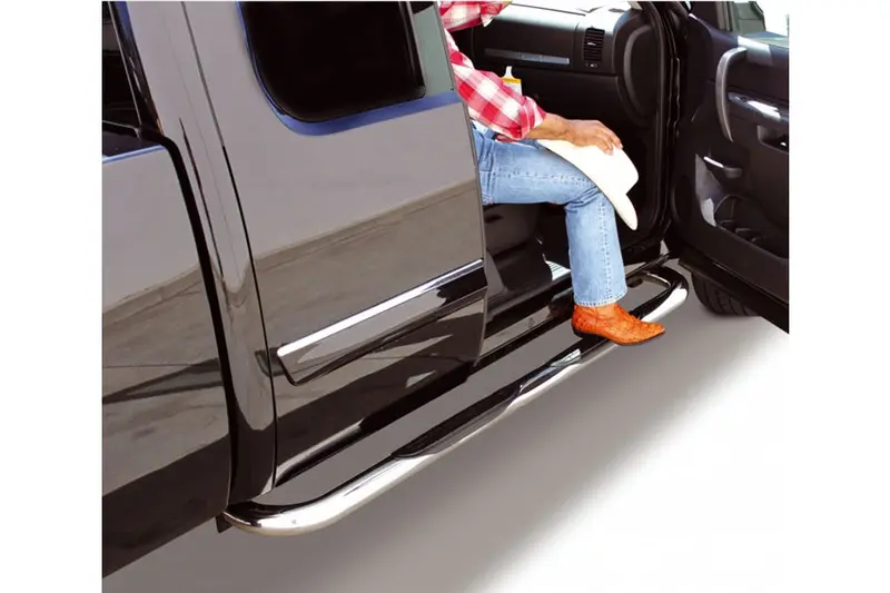 Jeep Wrangler Jk 4-Door Go Rhino 4000 Series 3In Round Side Step Kit W/ Brackets - Polished 1
