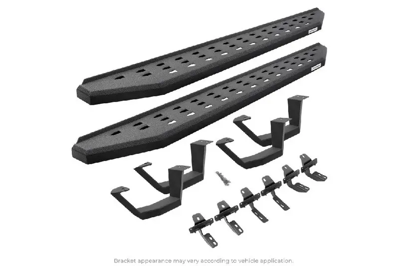 Jeep Wrangler Jk 4-Door Go Rhino Rb20 Running Boards W/ Mounting Brackets - Bedliner Coat - 2 Pairs Of Drop Steps 1