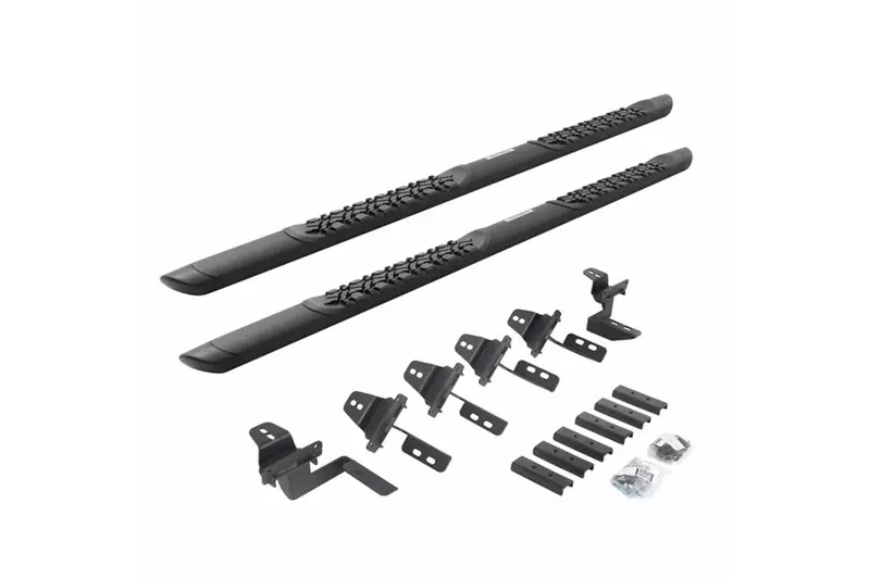 Jeep Wrangler Jk 4-Door Go Rhino V-Series V3 Aluminum Side Steps And Mounting Brackets Kit - Textured Black 1
