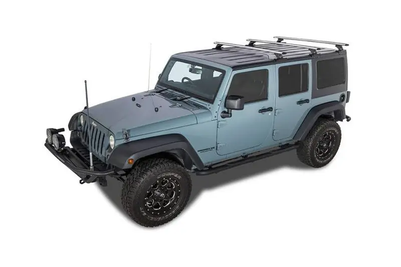Jeep Wrangler Jk 4-Door Rhino Rack Vortex Rlt600 3-Bar Backbone Roof Rack, Black 1