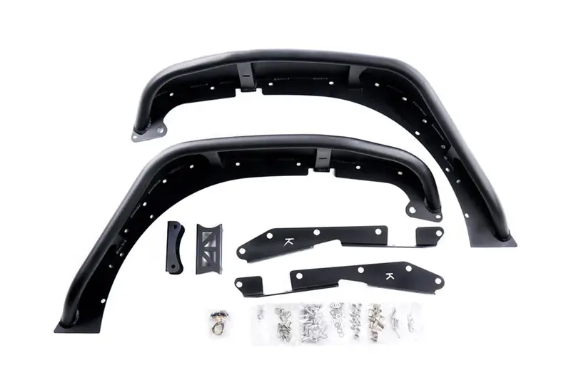 Jeep Wrangler Jk Combat Off Road Full Assault Black Aluminum Fender Kit, Front 1