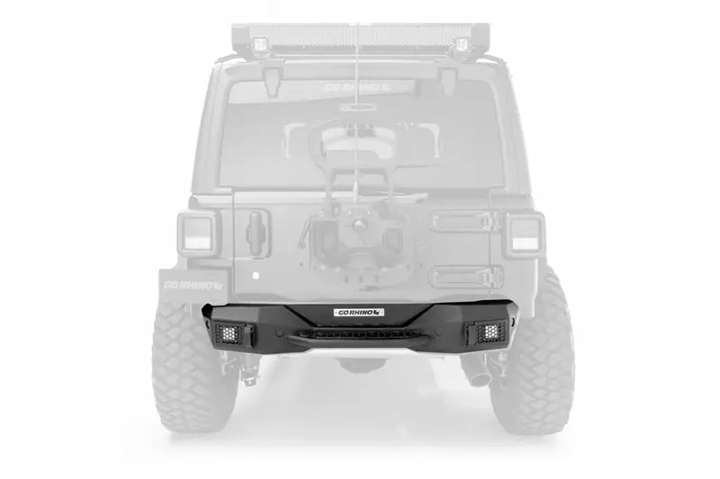 Jeep Wrangler Jk Go Rhino Rockline Rear Stubby Bumper - Textured Black 2