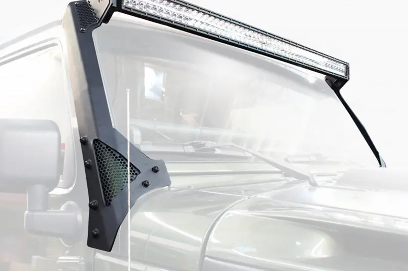 Jeep Wrangler Jk Go Rhino Windshield Light Mount Brackets For 50In Light Bar 1