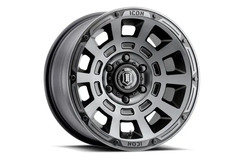Jeep Wrangler Jk/Jl/Gladiator Jt  Icon Vehicle Dynamics Thrust Smoked Satin Black Wheel 17X8.5 5X5 1