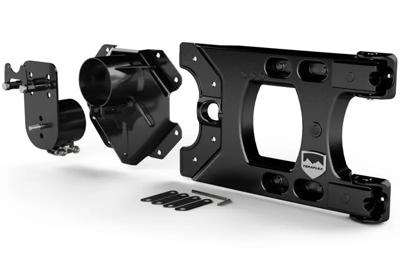Jeep Wrangler Jk Teraflex Alpha Hd Hinged Spare Tire Carrier & Adjustable Spare Tire Mount Kit - 5In X 5In 1