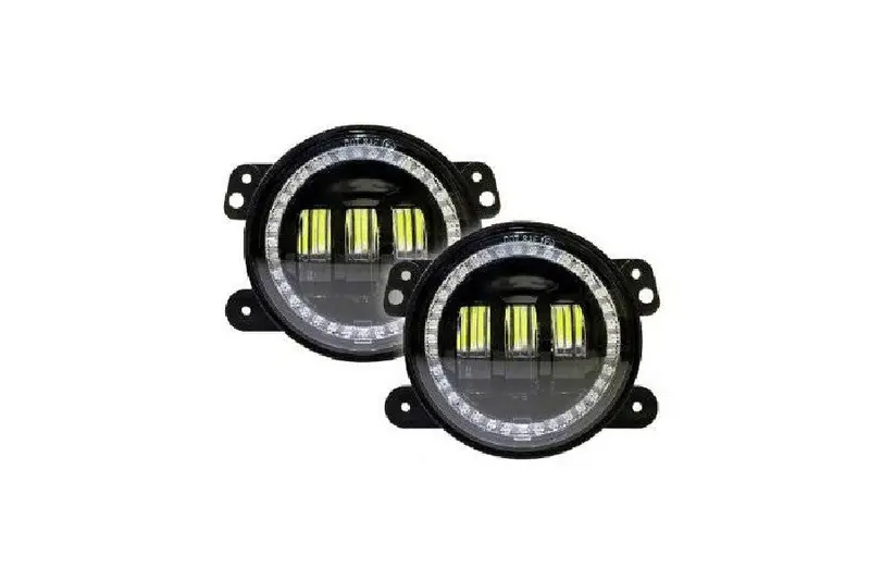 Jeep Wrangler Jk, Tj & Cj Quake Led 4In Fog Lights - Amber And White Turn Signals 1