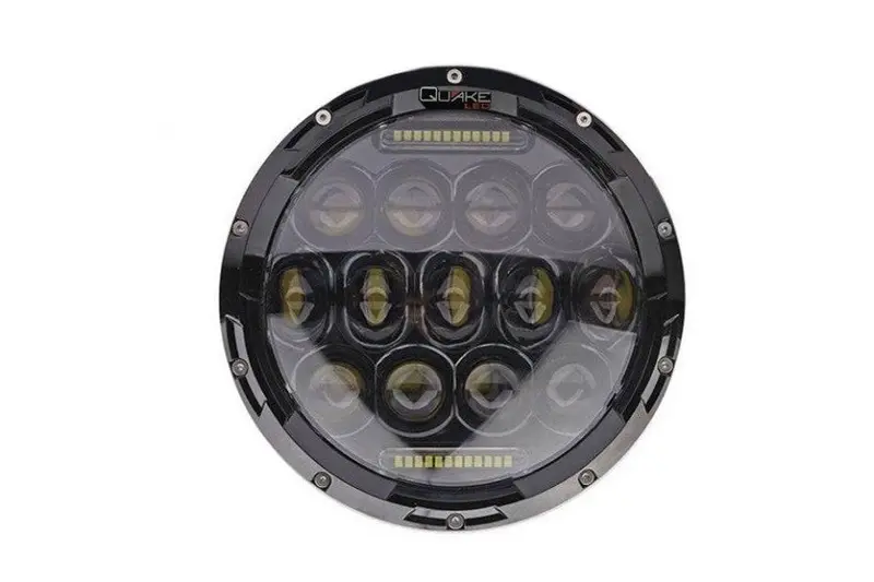 Jeep Wrangler Jk, Tj & Cj Quake Led 7 Inch Headlights W/ High/Low Beams - Rgb Accent W/ Black Reflector 1