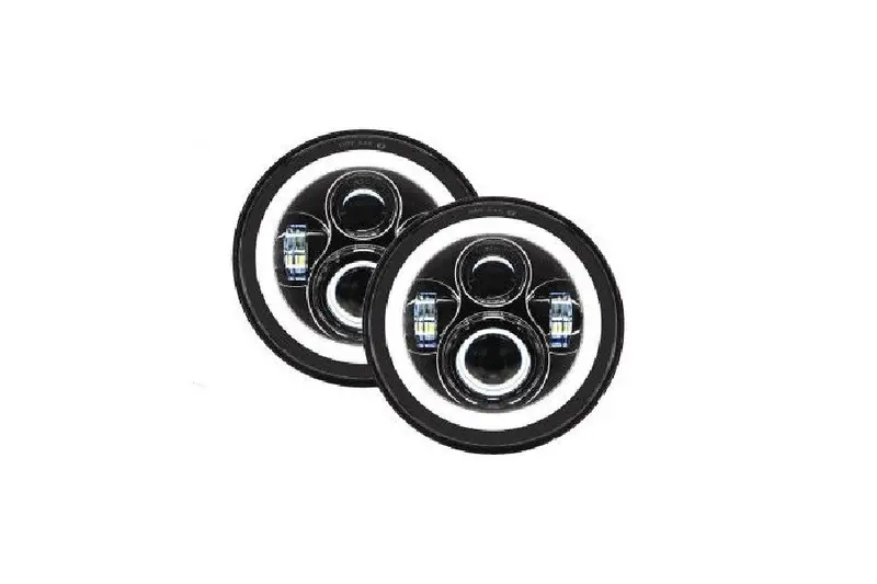 Jeep Wrangler Jk, Tj & Cj Quake Led 7 Inch Headlights - White And Amber Turn Signals 1