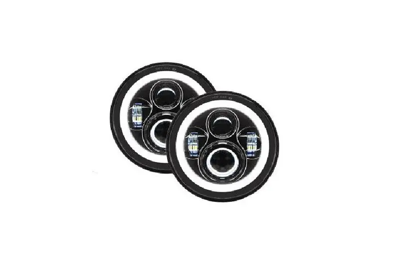 Jeep Wrangler Jk, Tj & Cj Quake Led 7In High/Low Headlights - Rgb Accent 1