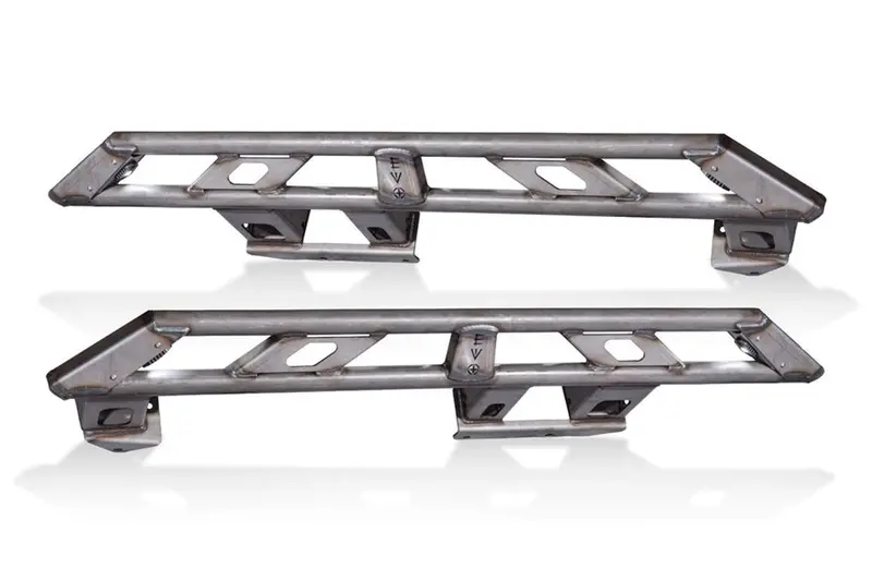 Jeep Wrangler Jl 4-Door Evo Manufacturing Weld-On Rock Slider Set W/ Rock Light Kit, Bare 1