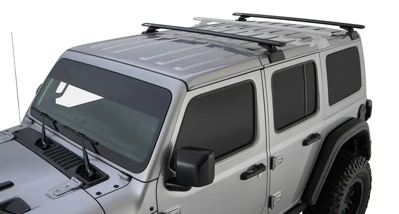 Jeep Wrangler Jl 4-Door Rhino Rack Vortex Black 2 Bar Roof Rack W/ Backbone And Rcl Legs 1