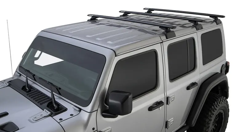 Jeep Wrangler Jl 4-Door Rhino Rack Vortex Rcl Black 3 Bar Roof Rack W/ Backbone 1