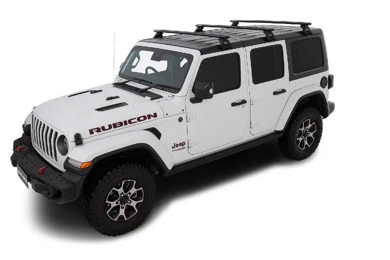 Jeep Wrangler Jl 4-Door Rhino Rack Vortex Rl110 Black 3 Bar Roof Rack 1
