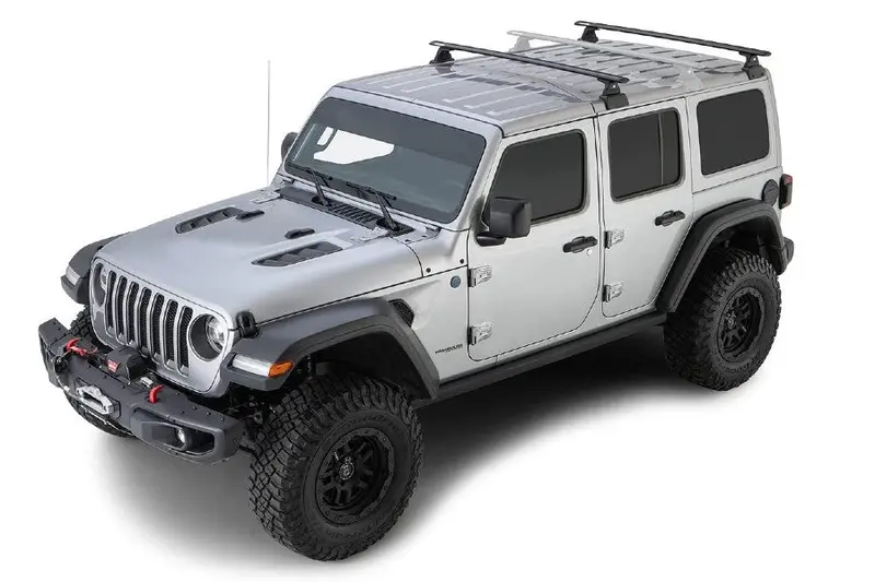 Jeep Wrangler Jl 4-Door Rhino Rack Vortex Rlt600 Black 2 Bar W/ Backbone And Quick Release Legs 1