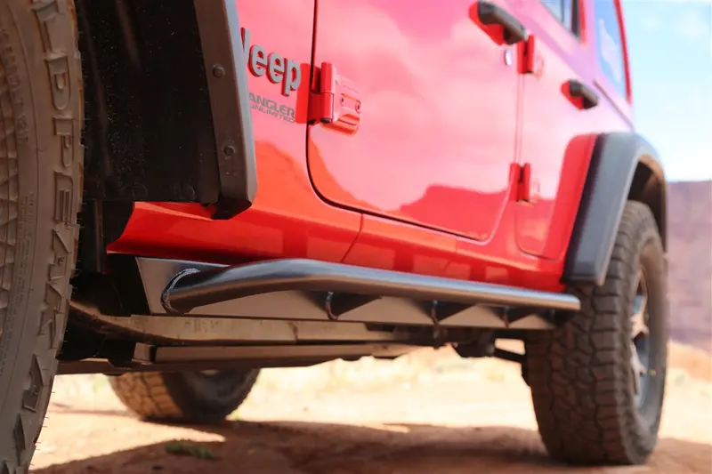Jeep Wrangler Jl 4-Door Rock Hard 4X4 Patriot Series Tube Slider Rocker Guards, Angled Up 1