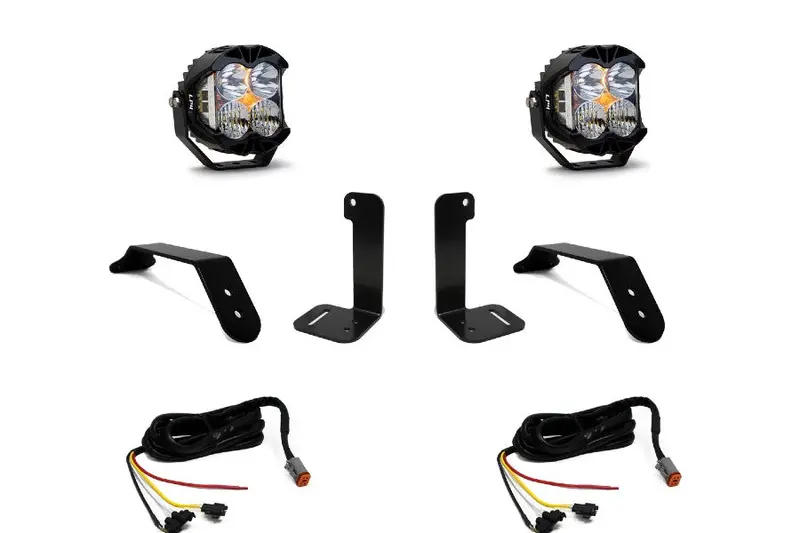 Jeep Wrangler Jl & Gladiator Jt Baja Designs Dual Lp4 Series Bumper Led Light Kit W/ Upfitter 1