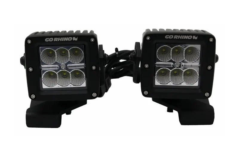 Jeep Wrangler Jl & Gladiator Jt Go Rhino 3In Led Cube Light Center Hood Mount 1