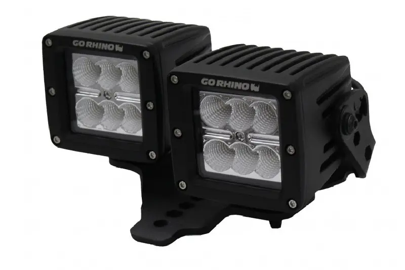 Jeep Wrangler Jl & Gladiator Jt Go Rhino Cube Offset Light Hood Hinge Mounts, Pair 1