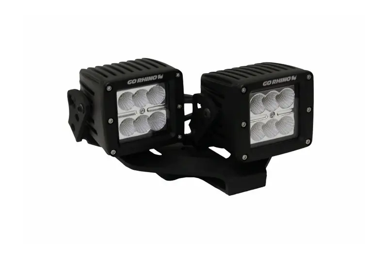 Jeep Wrangler Jl & Gladiator Jt Go Rhino Dual 3In Led Light Center Hood Offset Mounts 1