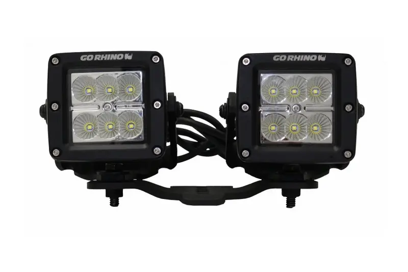 Jeep Wrangler Jl & Gladiator Jt Go Rhino Dual 3X3 Cube Light Hood Hinge Mounts 1