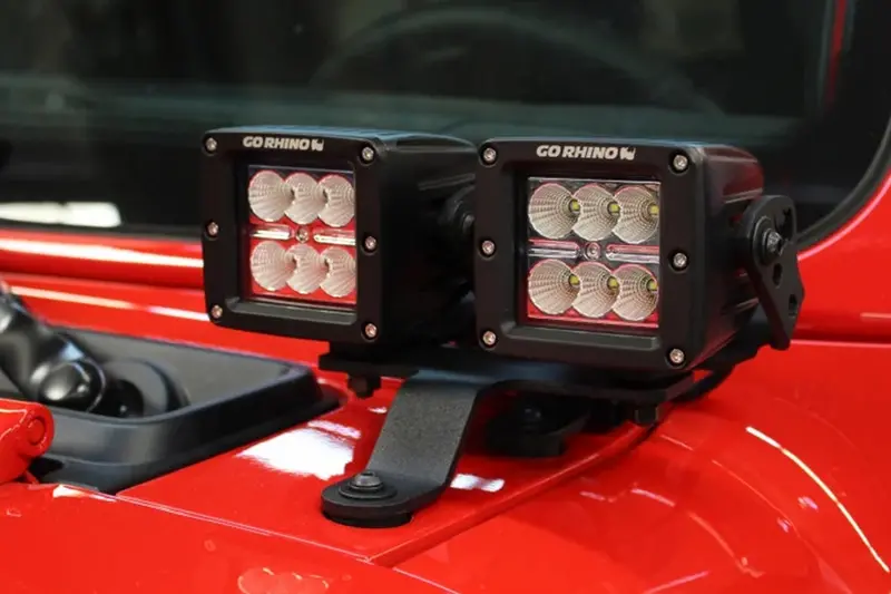 Jeep Wrangler Jl & Gladiator Jt Go Rhino Windshield Cowl Light Mount 1