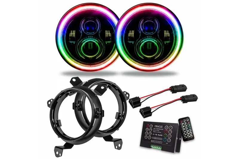 Jeep Wrangler Jl & Gladiator Jt Oracle High Powered Led Headlights Pair - Colorshift 2.0 1