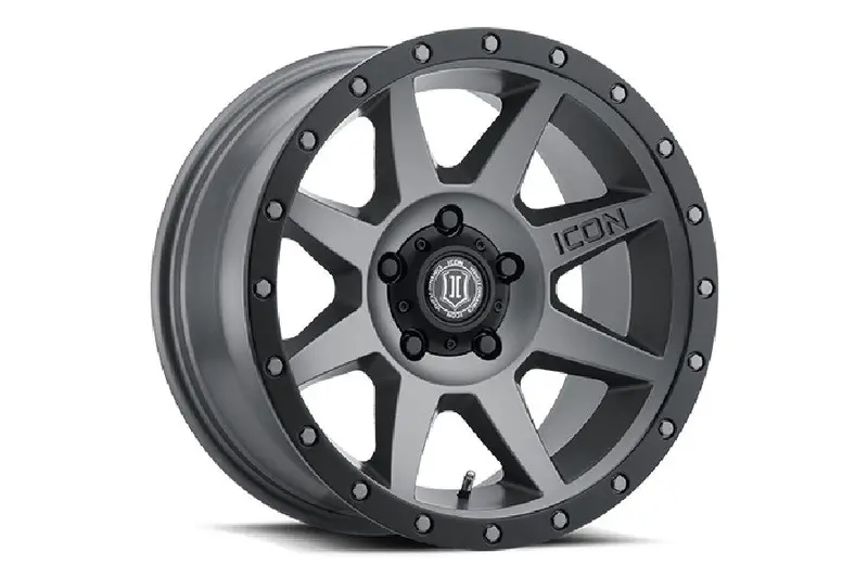 Jeep Wrangler Jl, Jk & Gladiator Jt Icon Vehicle Dynamics Rebound Titanium Matte Wheel 17X8.5 5X5 1