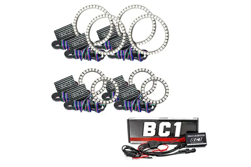 Jeep Wrangler Jl, Jk & Gladiator Jt Oracle  Vector Series Grill Surface Mount Colorshift Halo Led Kit W/Bc1 Controller 1