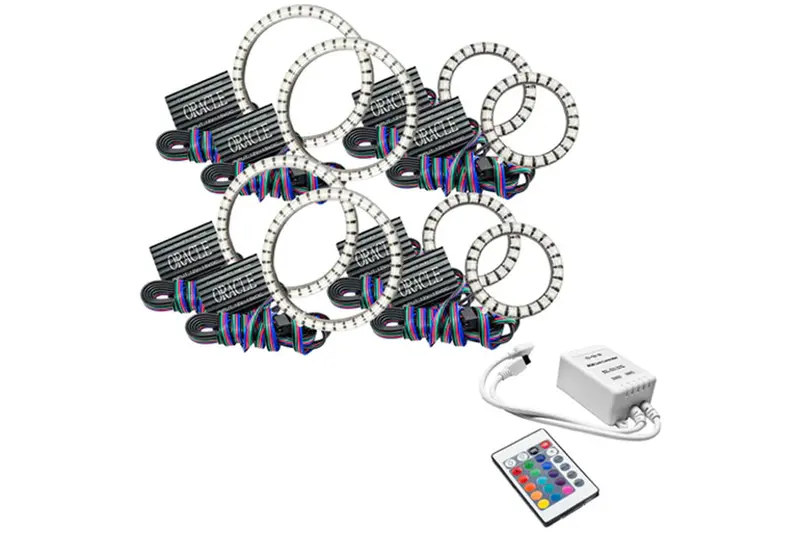 Jeep Wrangler Jl & Jk Oracle Vector Series Grill Surface Mount Led Halo Kit W/Simple Controller 1