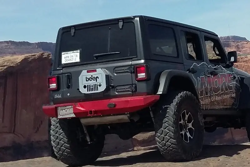 Jeep Wrangler Jl M.O.R.E. Rock Proof Rear Bumper With Clevis Mounts, Powder Coating Textured Black With Clevis Mounts 1