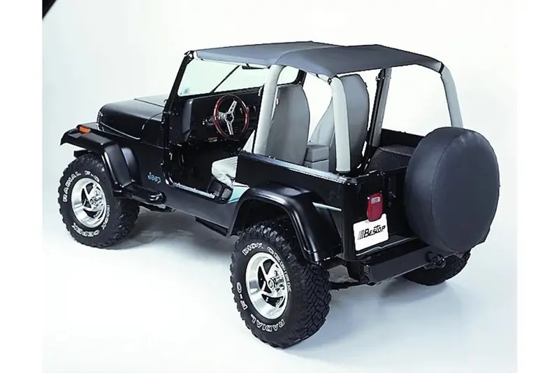 Jeep Wrangler Yj Bestop Strapless Extended Safari Style Bikini Top - Black Denim 1
