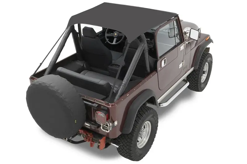Jeep Wrangler Yj & Cj Bestop Traditional Bikini Top, Black Crush 1